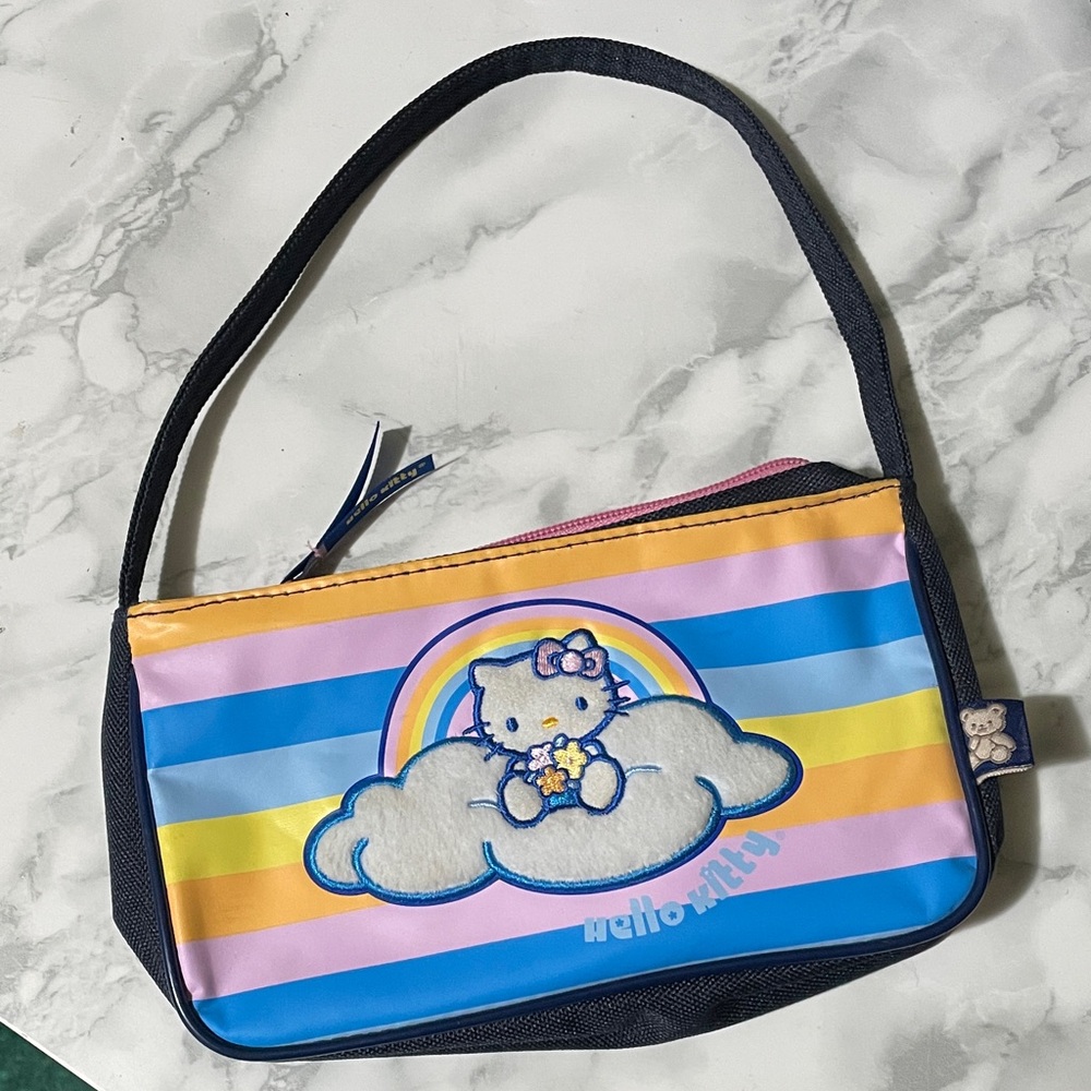 Vintage SANRIO Hello Kitty mini purse - rainbow - used - 2002